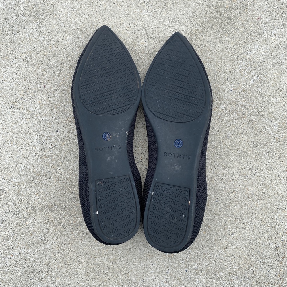 Rothy’s Black The Point Knit Ballet Flats size 6.5 - Picture 10 of 11